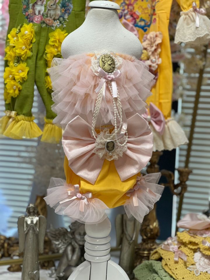 Yellow Shorts And Blouse Set