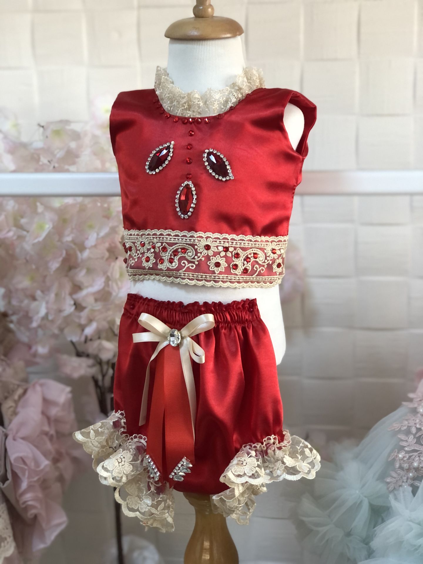 Red Rhinestone Outfit