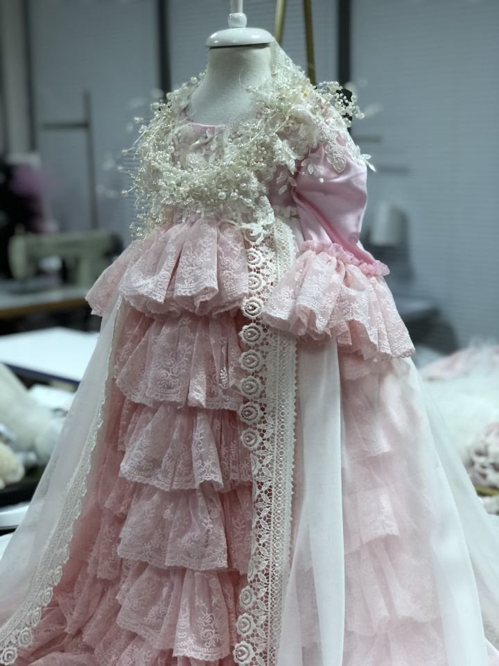 Pear Long Baby And Girl Dress