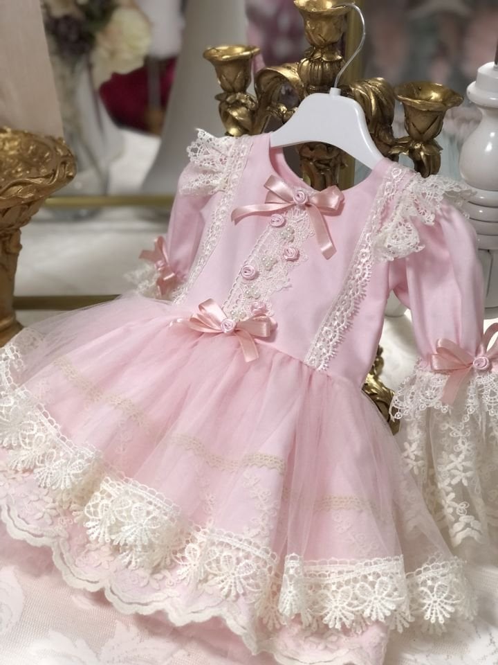 Pink Dress And Bonnet