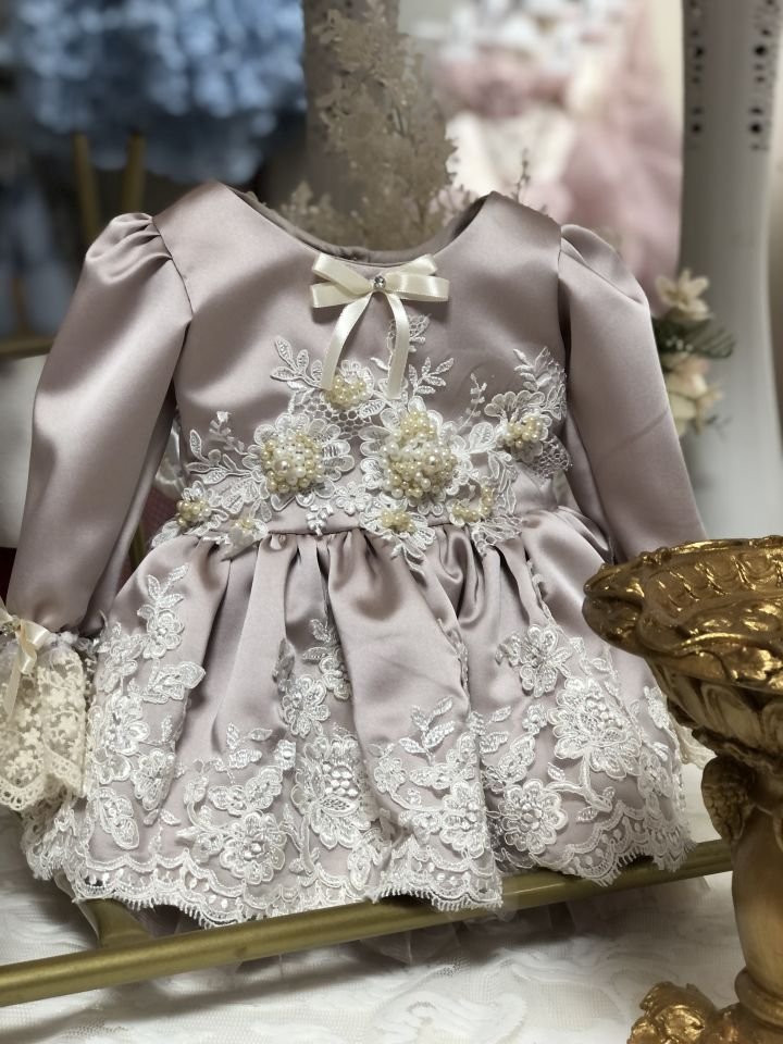 Baby Dress And Bonnet