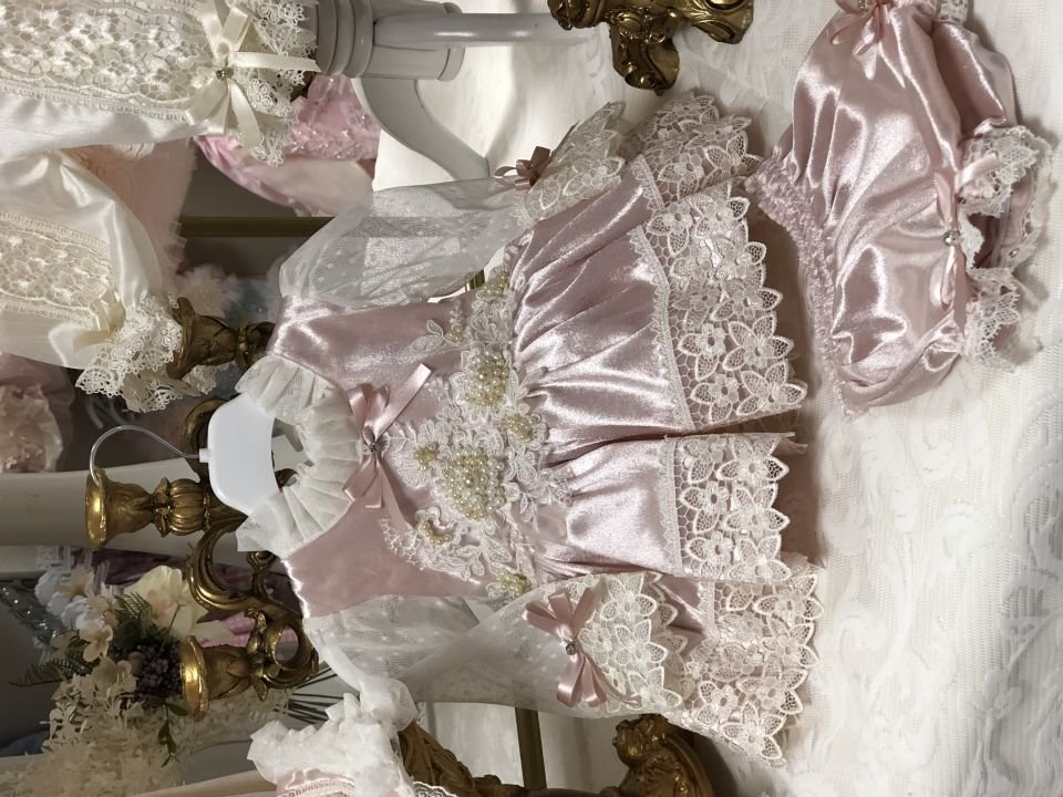 Pink Velvet Dress Shorts And Bonnet