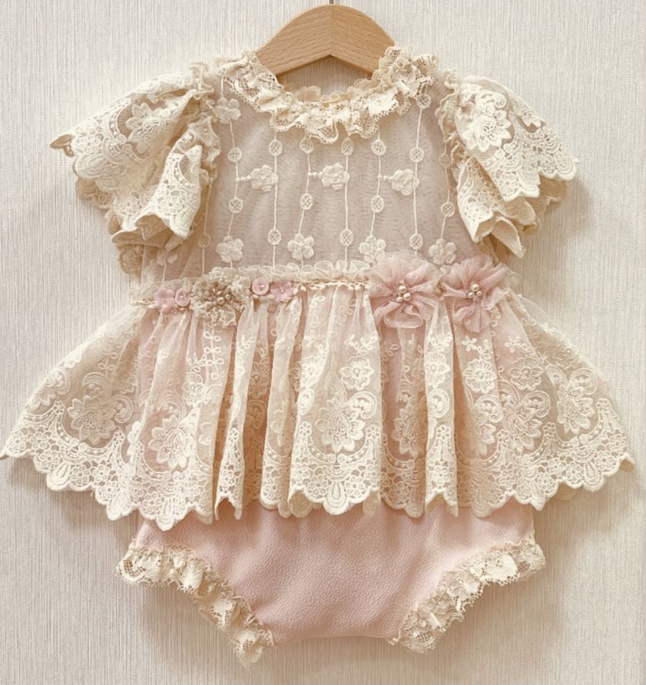 Baby lace short overalls