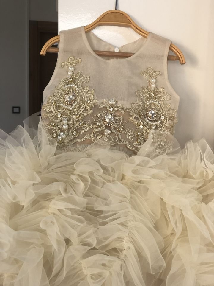 Amanda Flower Girl Dress (Cappuccino)