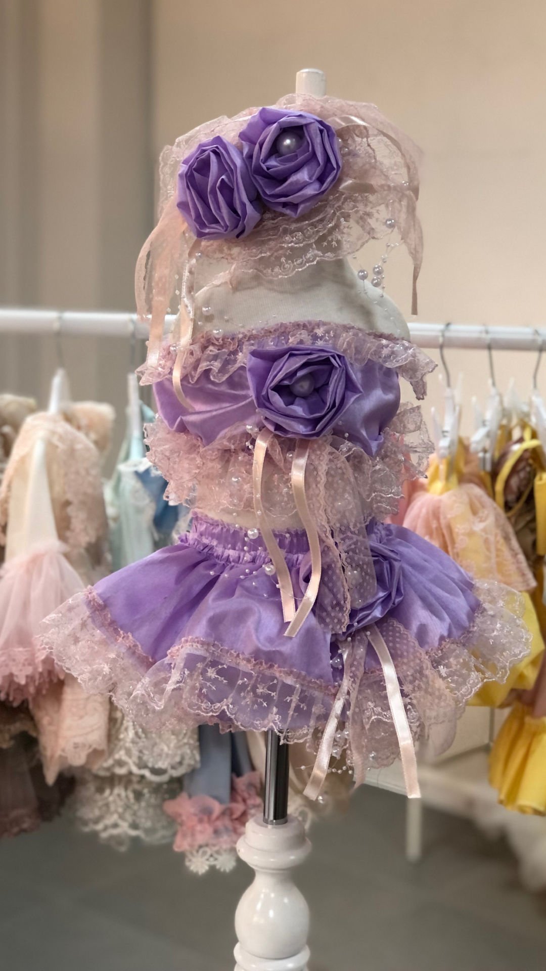Silk Purple Blouse Shorts And HairBow