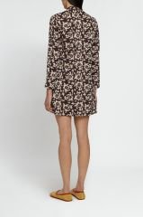 SHORT KURTA Arabesque Design Natural Coffee