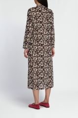 LONG OPEN KURTA Arabesque Design Natural Coffee