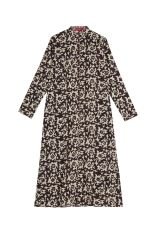 LONG OPEN KURTA Arabesque Design Natural Coffee