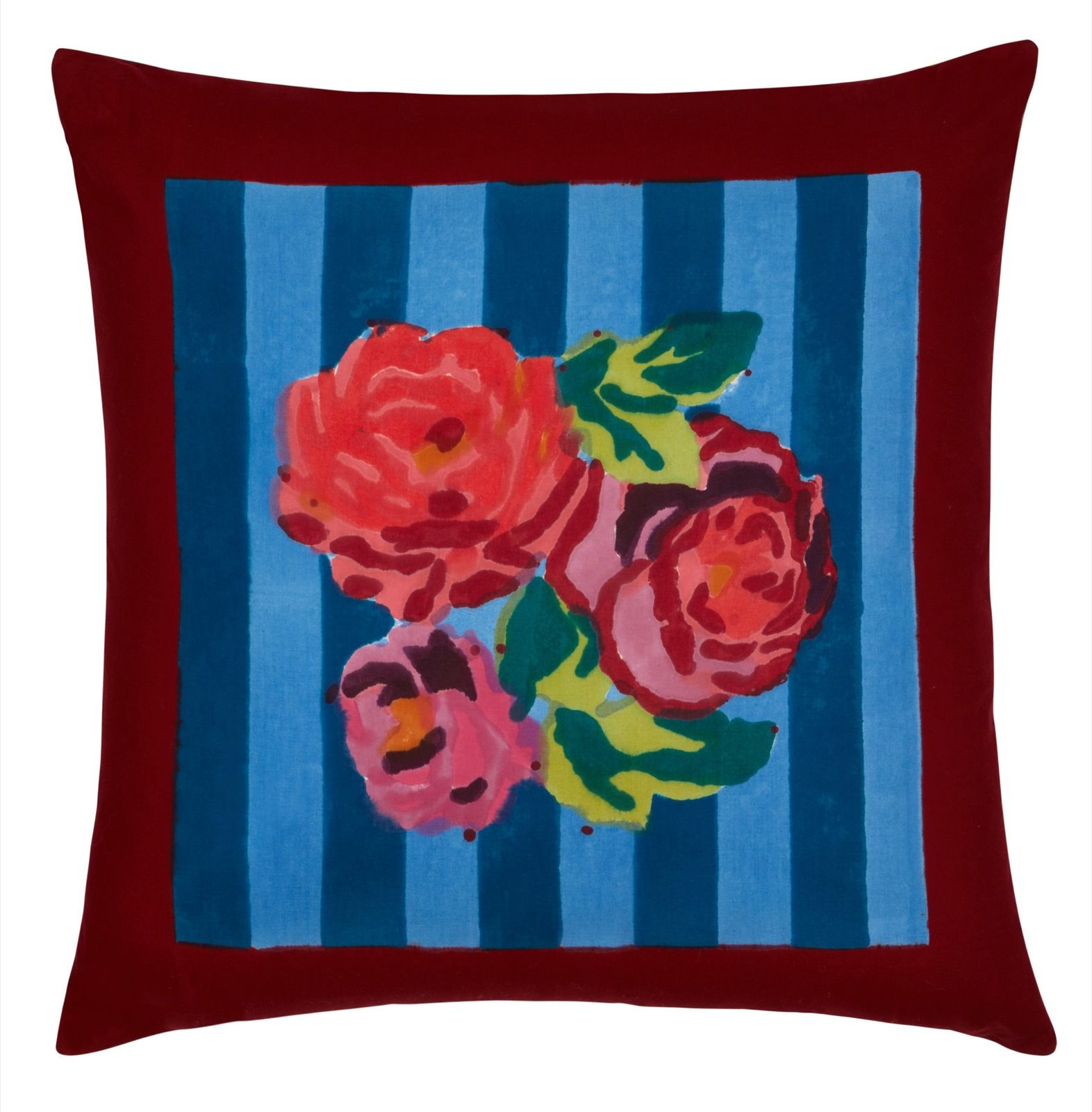 COTTON CUSHION COVER 60x60cm Nizam Stripes Ferozi Sugar