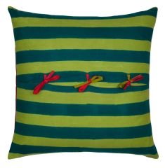 COTTON CUSHION COVER 60x60cm Nizam Stripes Ferozi Sugar