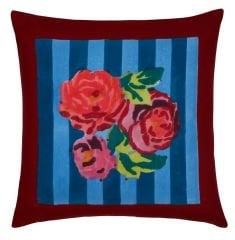 COTTON CUSHION COVER 60x60cm Nizam Stripes Ferozi Sugar