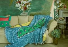 COTTON CUSHION 30x40cm Tiles Green