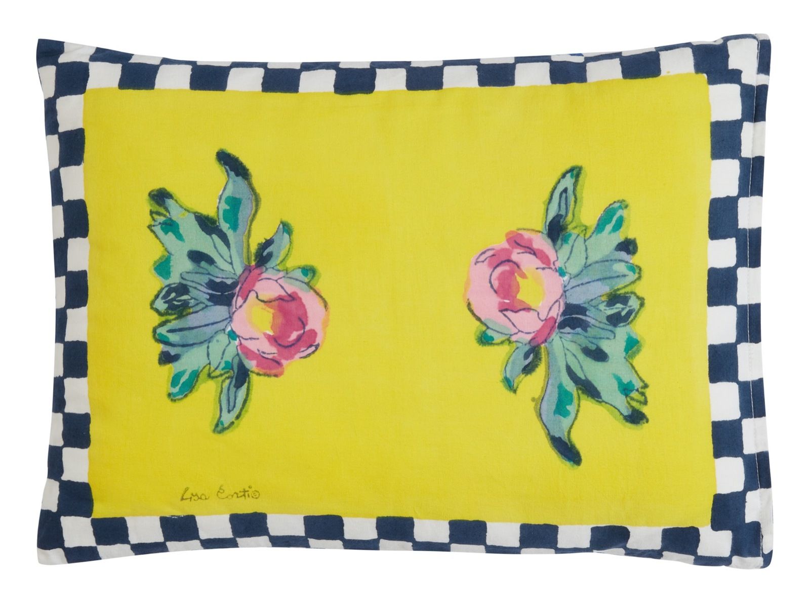 COTTON CUSHION 30x40cm Tiles Yellow