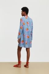 Short Kurta Arabesque Flower Light Blue