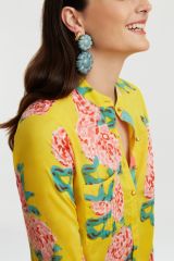 Short Kurta Leopard Flower Yellow