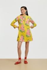 Short Kurta Leopard Flower Yellow