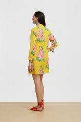 Short Kurta Leopard Flower Yellow
