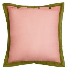 Organza Pillow Cover 45x45cm Bicolor Peach Leaves Green