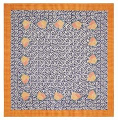 Reversible Quilt 250x270cm Arabesque Corolla Blue Natural