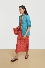 Cheack Dress Damask Design Red