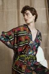 Silk Scarf 100x200cm Tamale Design Brown