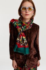 Silk Scarf 100x200cm Tamale Design Brown