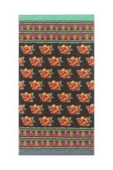 Silk Scarf 100x200cm Tamale Peony Black
