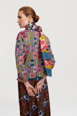 Silk Scarf 100x200cm Tamale Design Light Blue