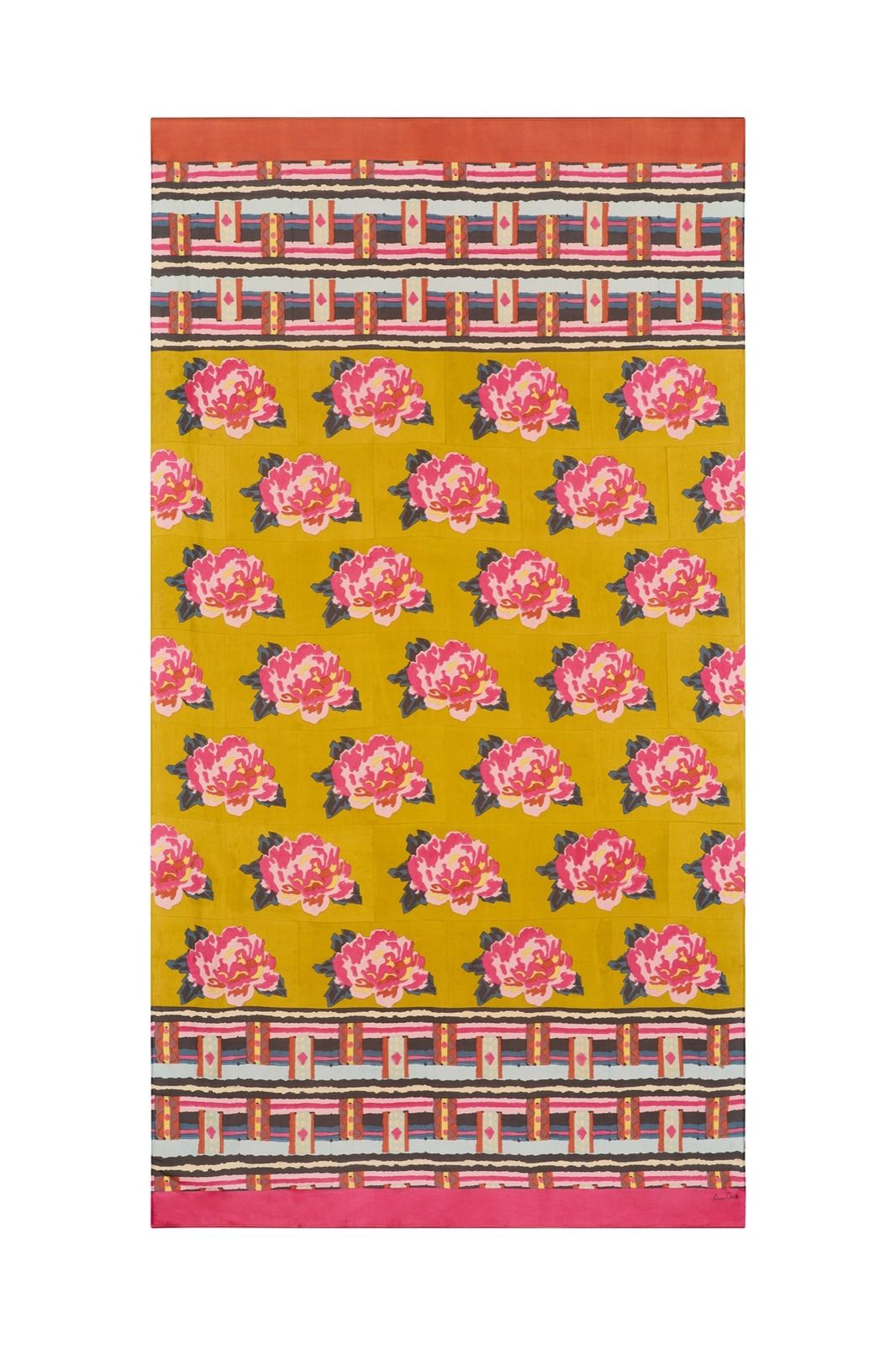 Silk Scarf 100x200cm Tamale Peony Chutney