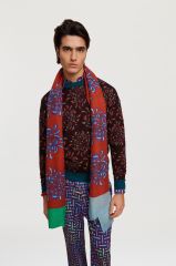 Wool Silk Scarf 100x200cm Bullet Rust
