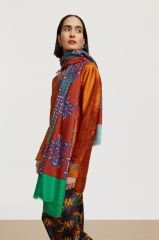 Wool Silk Scarf 100x200cm Bullet Rust