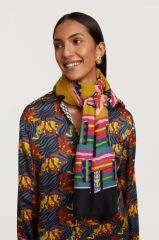 Wool Silk Scarf 100x200cm Tamale Peony Chutney