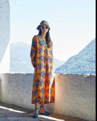 RADHA KAFTAN SILK  ROSA SPINA ORANGE