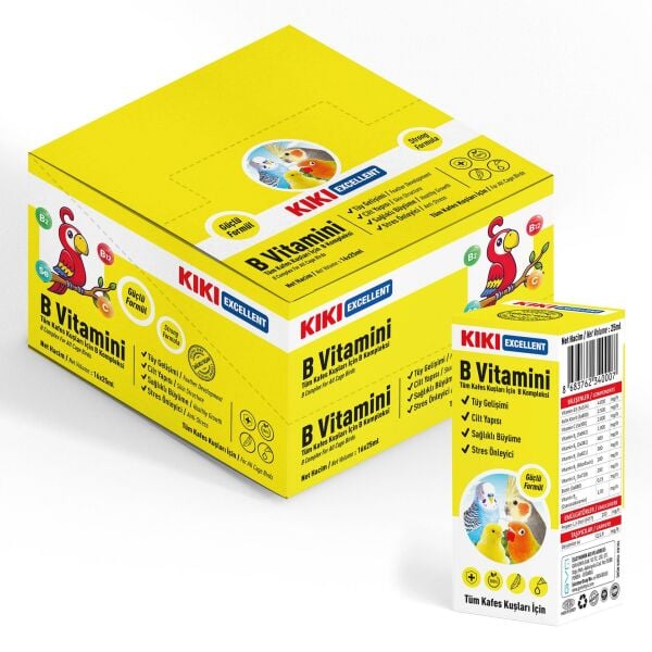 KIKI Excellent Kuş B Vitamini 25 ml. 16 Adet (Kutu)