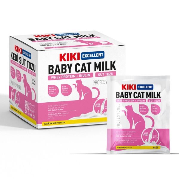 KIKI Excellent Kedi Süt Tozu Saşe (Whey Protein & İnulin) 5 gr. 30 Adet (Kutu)