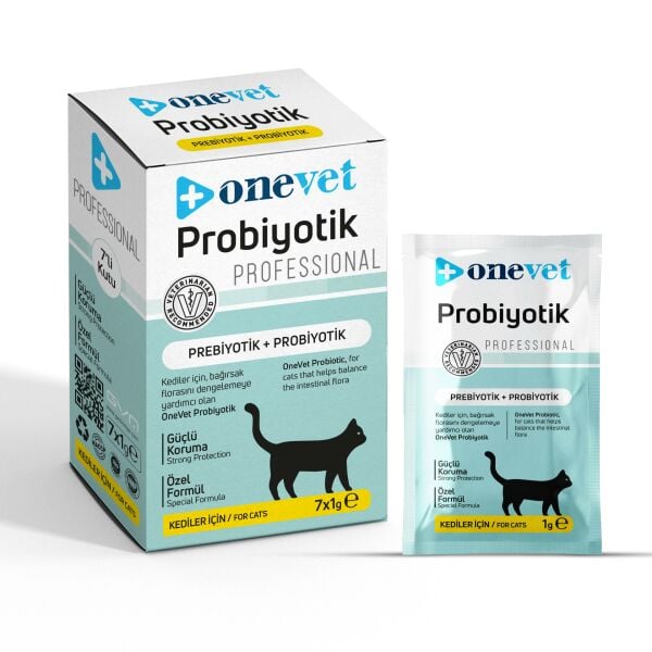 OneVet Kedi Probiyotik & Prebiyotik Saşe 1 gr. 7 Adet (Kutu)