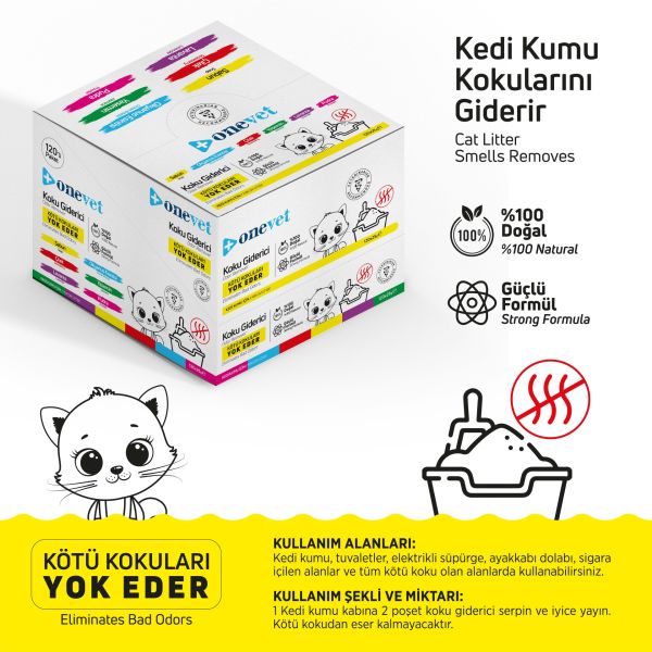 OneVet Kedi Koku Giderici 20'li 6 Model 25 gr. 120 Adet (Kutu)