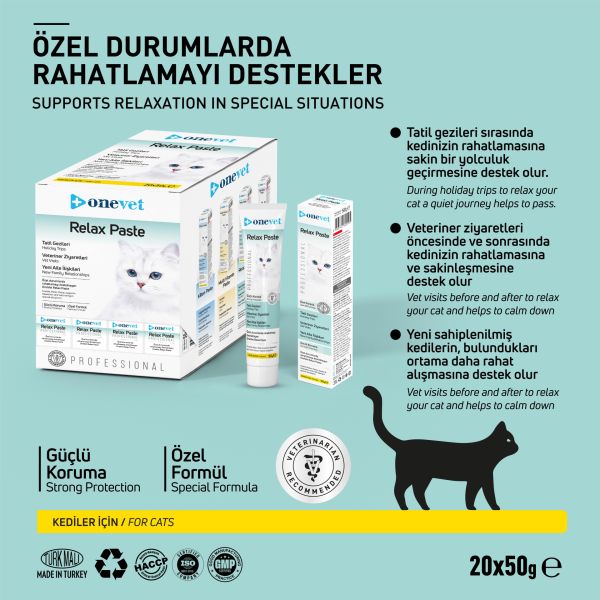 OneVet Kedi Relax Paste Macun 50 gr. 20 Adet (Kutu)