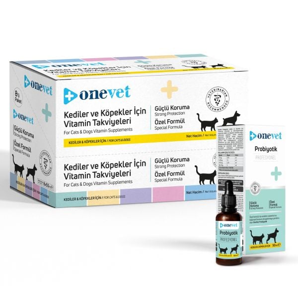 OneVet Kedi & Köpek Probiyotik Şurup 50 ml. 8 Adet (Kutu)