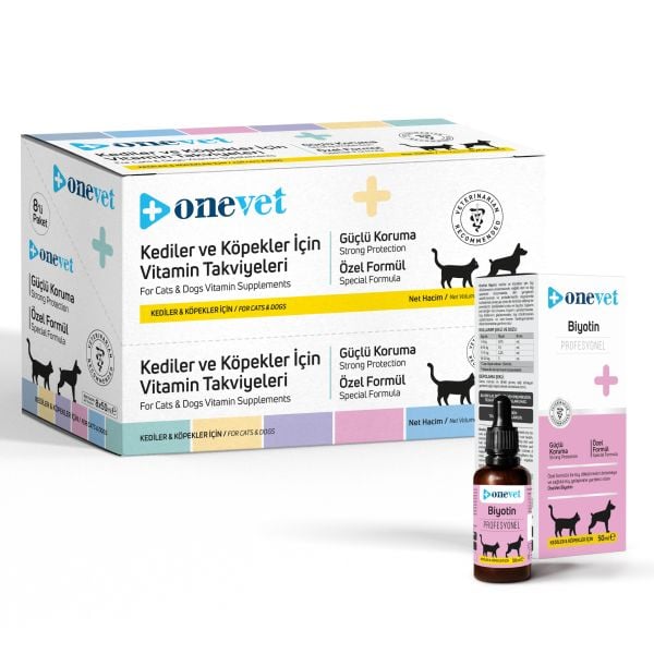 OneVet Kedi & Köpek Biyotin Şurup 50 ml. 8 Adet (Kutu)