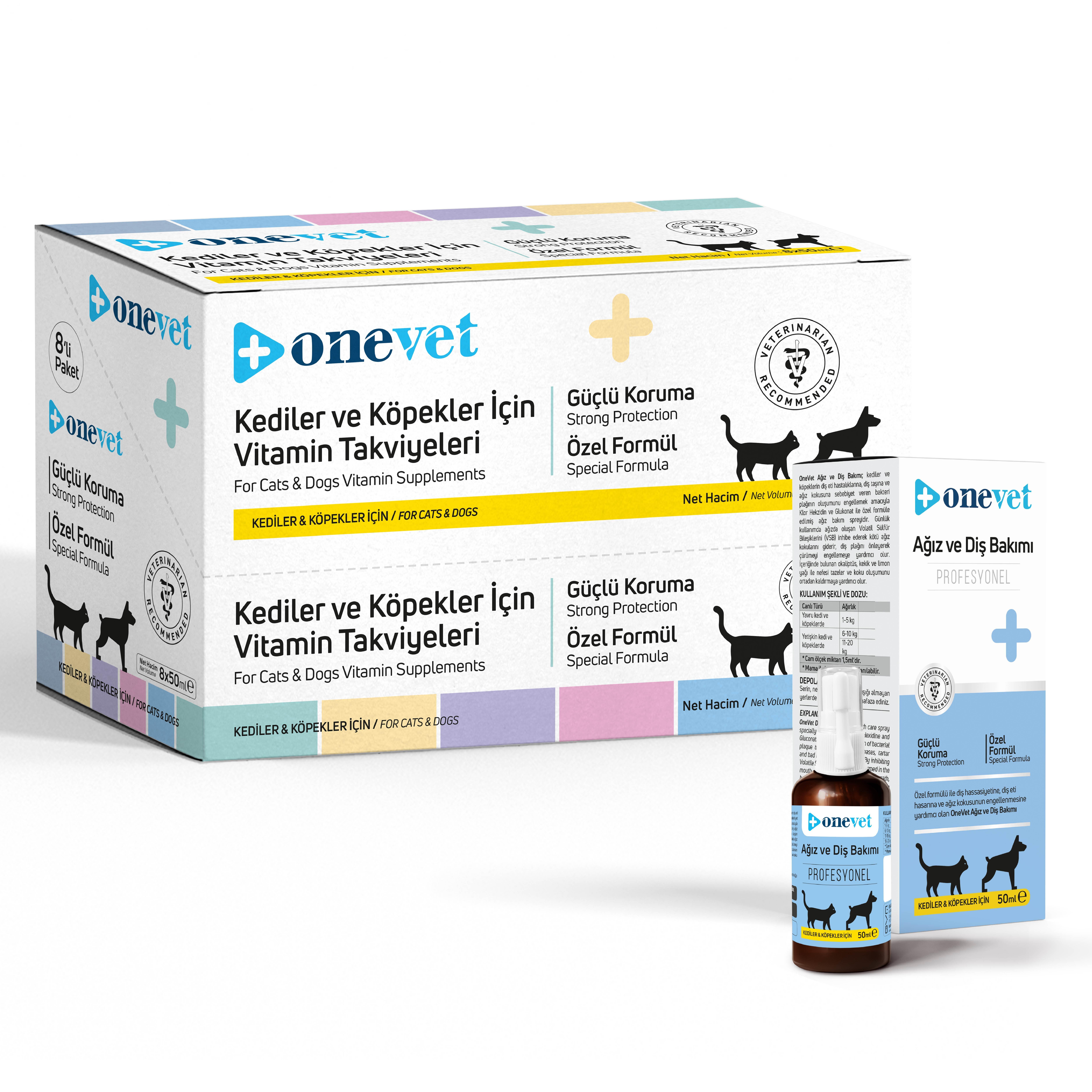 OneVet Kedi & Köpek Ağız Ve Diş Bakım 50 ml. 8 Adet (Kutu)
