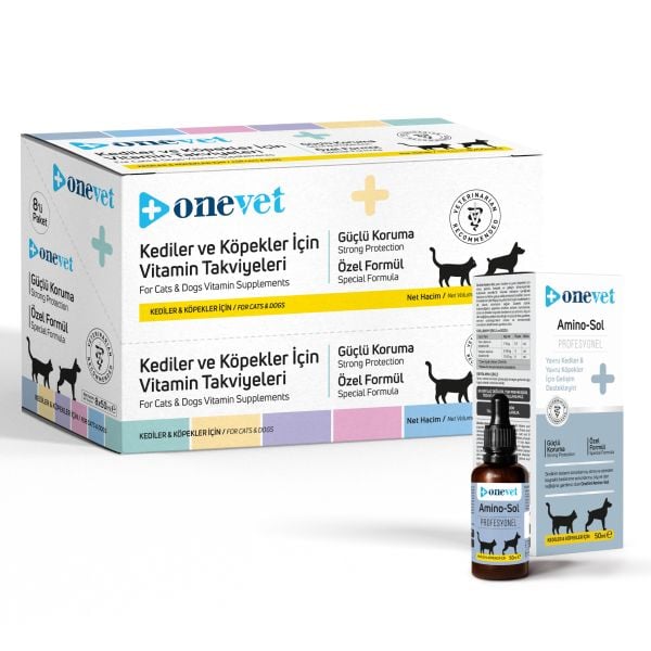 OneVet Kedi & Köpek Amino-Sol Gelişim Destekleyici Şurup 50 ml. 8 Adet (Kutu)