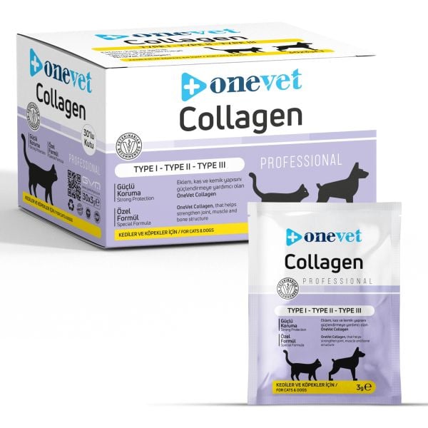 OneVet Kedi & Köpek Kolajen Saşe (Type I - Type II - Type III) 3 gr. 30 Adet (Kutu)