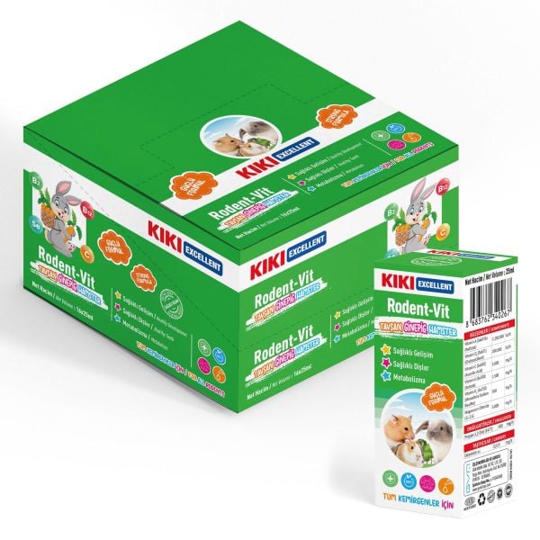 KIKI Excellent Kemirgen Rodent-Vit Vitamin Desteği 25 ml. 16 Adet (Kutu)