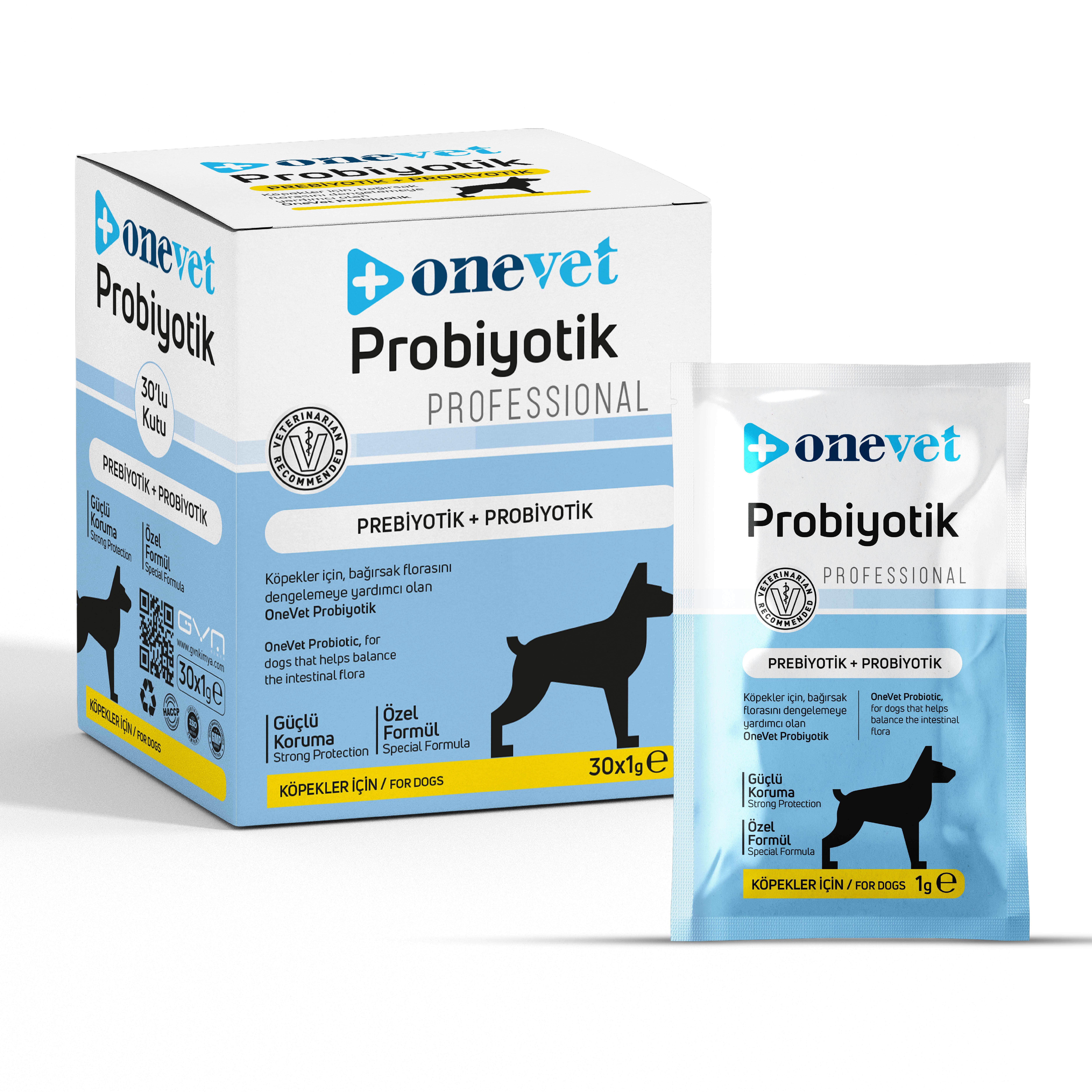 OneVet Köpek Probiyotik & Prebiyotik Saşe 1 gr. 30 Adet (Kutu)