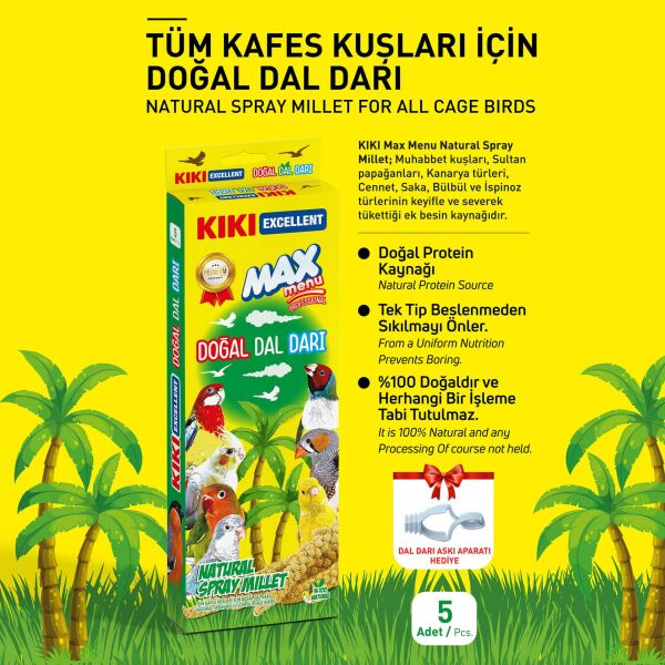 KIKI Excellent Kuş Doğal Dal Darı KB3012 18'li Koli