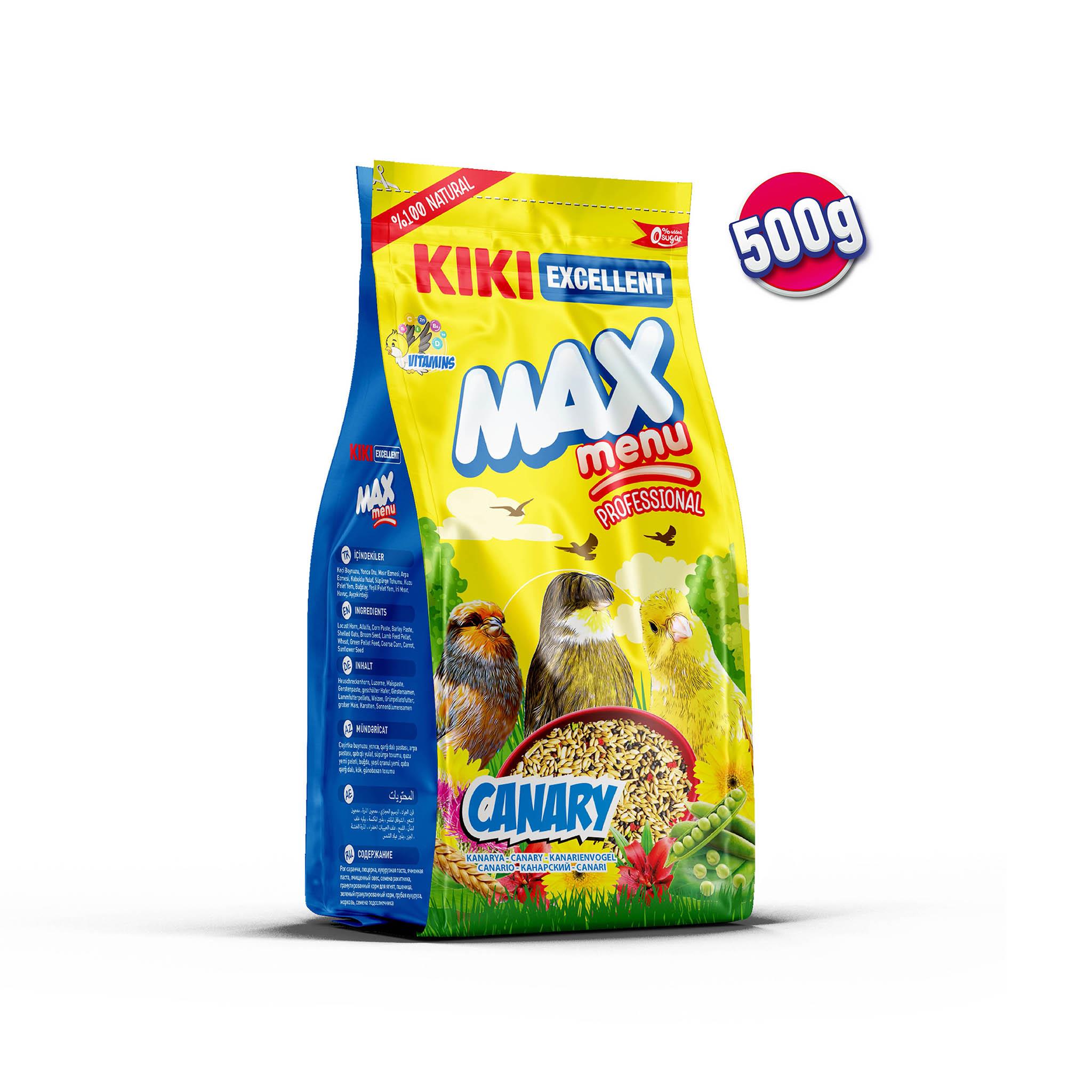 KIKI Excellent Kuş Max Menu Canary Kanarya Yemi 500 gr. 12 Adet (Kutu)