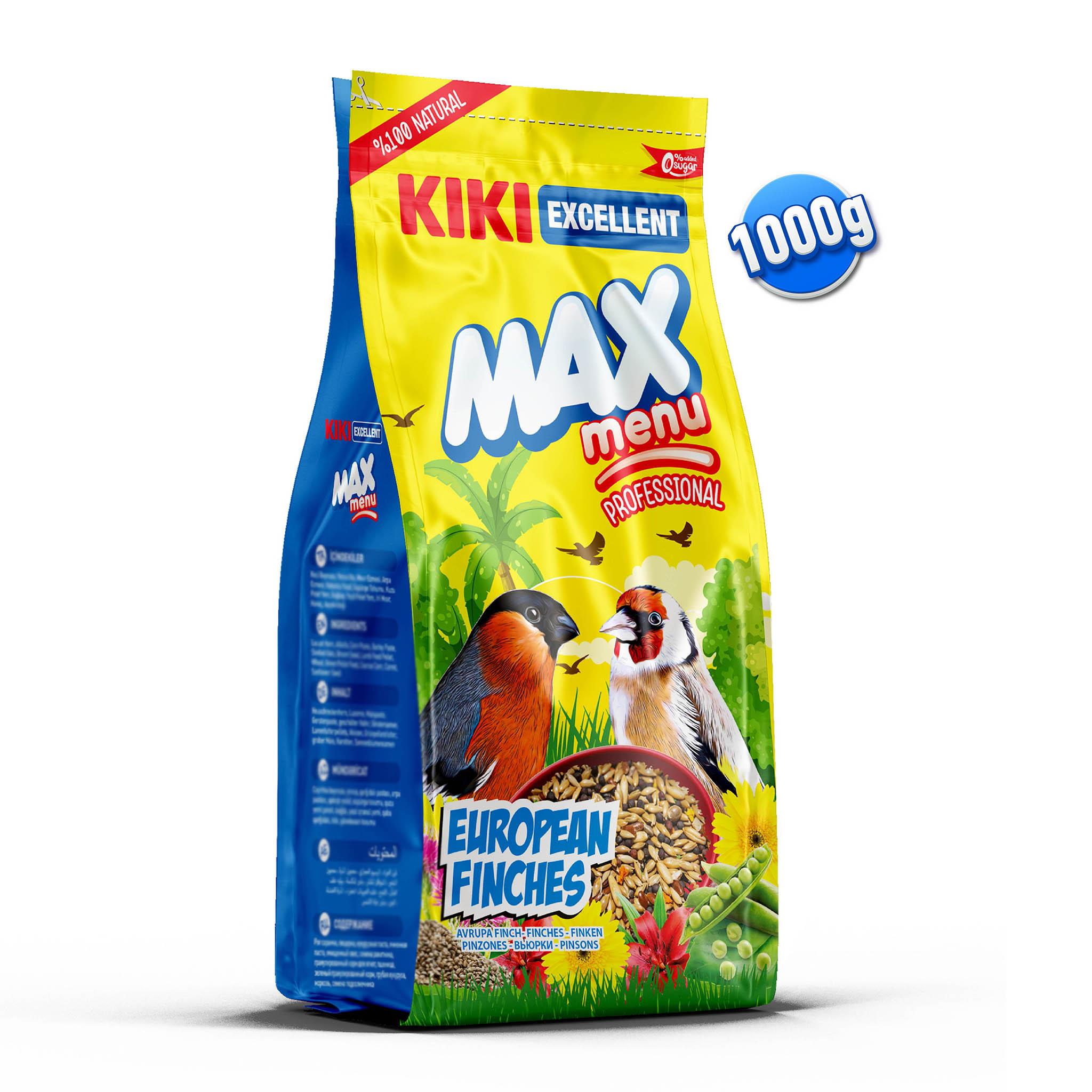 KIKI Excellent Kuş Max Menu European Finches Avrupalı Finç Yemi 1000 gr. 8 Adet (Kutu)