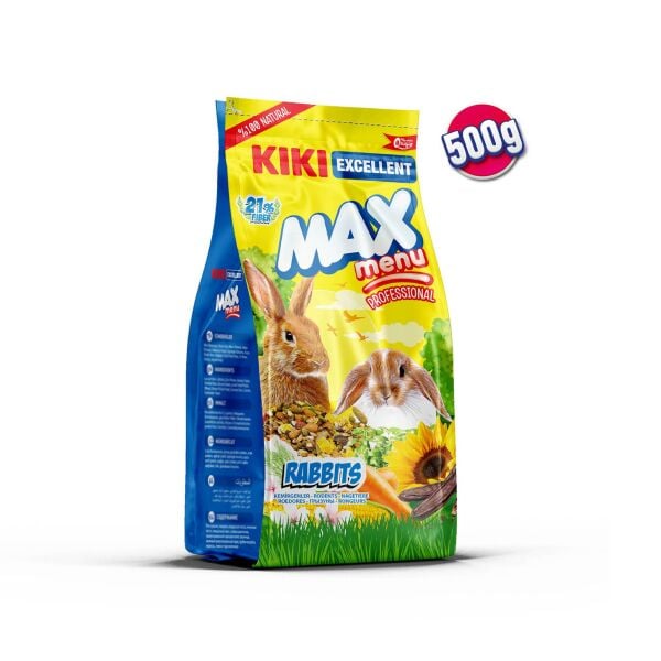 KIKI Excellent Kemirgen Max Menu Rabbits Tavşan Yemi 500 gr. 12 Adet (Kutu)