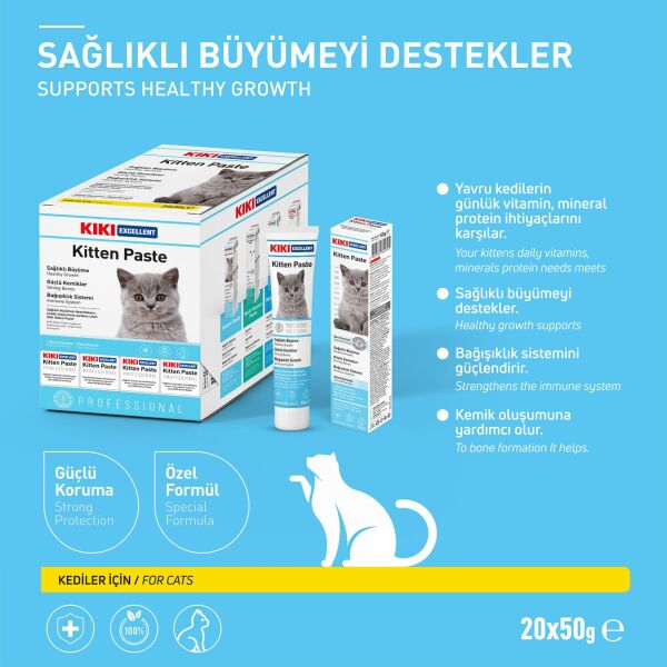 KIKI Excellent Kedi Kitten Paste Macun 50 Gr. 20 Adet (Kutu)